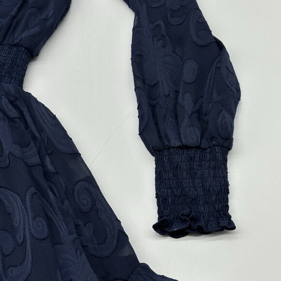 Lilly Pulitzer Cristiana Size 6 True Navy Poly Crepe Swirl Clip Lace Dress NWT - Picture 10 of 12